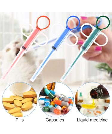 Fozuanei 3 Pieces Pet Pill Plunger Dispenser Small Cat Dog Pill Gun Shooter Soft Tip Animal Feeder Pusher Feeding Accessories for Cats Dogs (Red Green Blue) - Buy Online on GoSupps.com