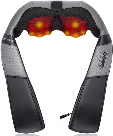 Medcursor neck massage device with warmth 3D deep tissue shiatsu massager for the neck shoulder back leg body and muscle pain relief home office and car use black - Buy Online on GoSupps.com