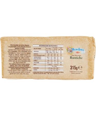 Mulino Bianco Biscottate Le Rustiche Lot of 12 biscuits Biscottate 315 g + Pulp Italian Gourmet Pulp 400 g - Buy Online on GoSupps.com