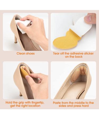 Macood Heel Cushions Pads - 4 Pairs Self-Adhesive Inserts for Men & Women | Prevent Heel Slipping, Blisters & Rubbing | Foot Care Protectors (Black/Beige) - Buy Online on GoSupps.com
