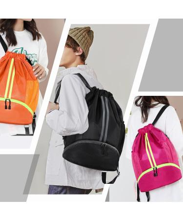Hoedia Unisex Sports Backpack with Drawstring L - Durable & Stylish Black Gym Bag for Travel & Fitness - Buy Online on GoSupps.com