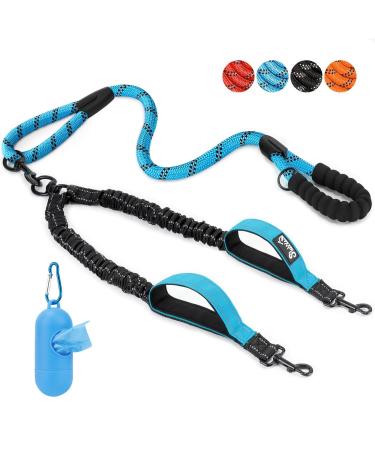 Eyein double linen for 2 dogs dog leash for small and medium -sized dogs flexible and reflective tangling -free dog leash with 3 padded handles for dogs from 3 to 16 kg (blue) blue 3 handles - m (total weight 3-16kg) - Buy Online on GoSupps.com