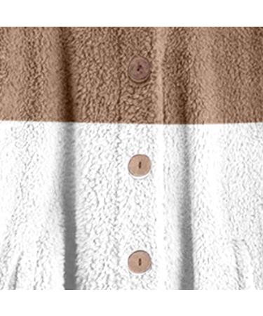 Hanxiulin Women's Fleece Plush Jacket - Fluffy Warm Zipper Cardigan Casual Windproof Autumn Coat 4XL Khaki - Buy Online on GoSupps.com