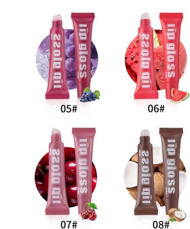  Yaztauho Liquid lip gloss moisturizing lip gloss set | 8X Fruit-flavored jelly-tinted butter lip oil | Fruit-flavored lip oil - Buy Online on GoSupps.com