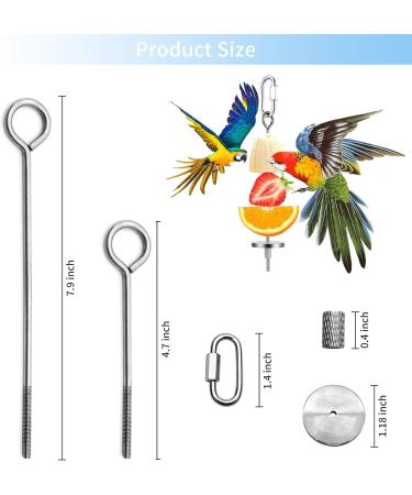 3-Pack Stainless Steel Parrot Spit & Bird Toy Holder for Nymphensittich & Budgies - Feed Hang & Treat Your Pets - Buy Online on GoSupps.com