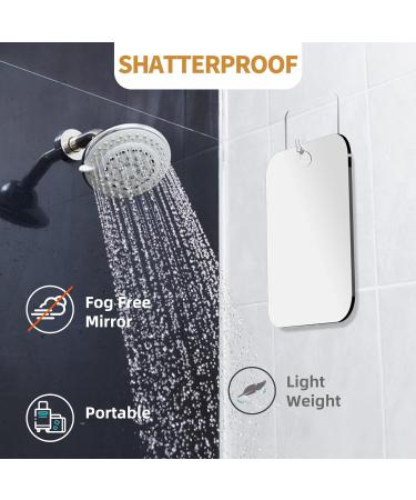 Fogless Shower Mirror 2 Pack (10.7''x8'') - Unbreakable Design for Shaving, Makeup & Camping - Buy Online on GoSupps.com
