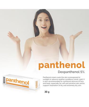 Panthenol Cream - Nourishing Skincare for Sun-Exposed & Sensitive Skin | 30g Moisturizer for Dry Skin Relief - Buy Online on GoSupps.com
