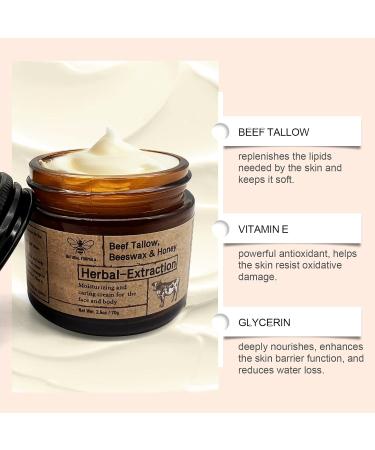 2Pcs Beef Tallow Skin & Body Moisturizer | Natural Face & Body Honey Balm with Vitamins for Ultimate Hydration - Buy Online on GoSupps.com