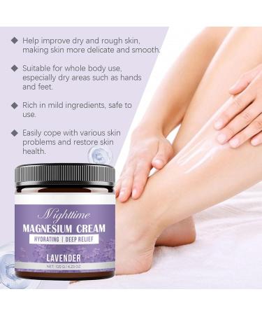 Cr me de Magn sium Lavande Lotion claircissante pour une peau plus claire offrant absorption rapide et soutien apaisant musculaire 120 ml de confort et de luminosit  - Buy Online on GoSupps.com