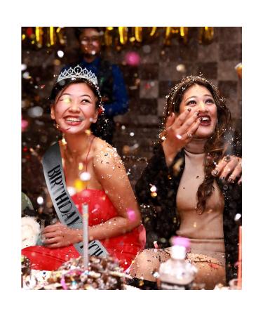 Silver Birthday Crown Set - Tiara, Sash & Accessories for Women - Buy Online on GoSupps.com