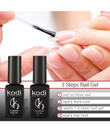 Kodi Professional Rubber Top & Base Gel Set | 12ml 0.42 oz | Long Lasting Nail Polish Kit | Non-Toxic & Scentless | Easy to Use | Cure Under LED/UV Lamp - Buy Online on GoSupps.com