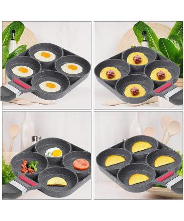 Oikabio Pancake Pan Eggs Pancake Frying Pan Non-Stick Fried Egg Burger Pan 4 Holes Crepe Pan for Breakfast Eggs Kitchen Utensils - Buy Online on GoSupps.com