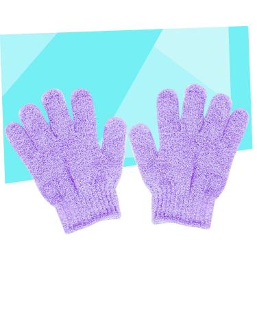 Medium Purple Exfoliating Bath Gloves - Pair Shower Gloves for Deep Cleansing & Scrubbing | Perfect Body Scrub Exfoliator - International Shipping Available - Buy Online on GoSupps.com