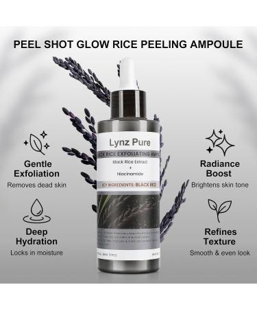 Peel Shot Glow Black Rice Exfoliant & Niacinamide Exfoliating Peeling Ampoule | Gentle Exfoliating for Face & Body to Refine Pores Brighten Skin Deep Pore Cleansing For All Skin Types | 2.71 Fl Oz Black Rice 2.71 Fl Oz (P  - Buy Online on GoSupps.com