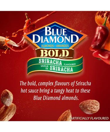 Blue Diamond Almonds Sriracha Flavored Snack Nuts Resealable Can (Pack of 4) - Buy Online on GoSupps.com