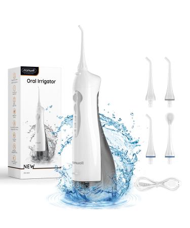 Water Flosser Teeth Cleaner 330ML 3 Modes Portable Dental Oral Irrigator USB Rechargeable Electric Dental Flosser for Teeth Braces Bridges Care Home Travel White