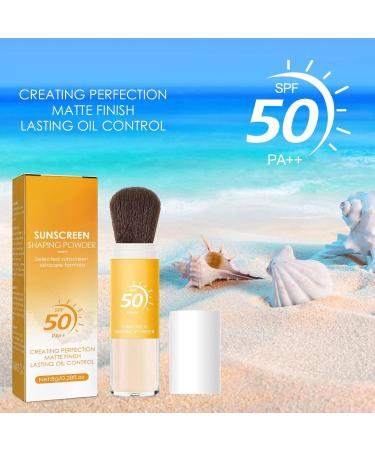 Buy SPF 50 Mineral Sunscreen Setting Powder - Oil Control Matte Finish Long Lasting - Lightweight Concealer Brush - International Shipping - Buy Online on GoSupps.com