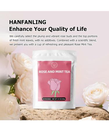 Hangfangling Rose-Mint Tea | 20 Tea Bags for Digestion Relaxation & Skin Care | Perfect Gift for Health & Beauty - Buy Online on GoSupps.com