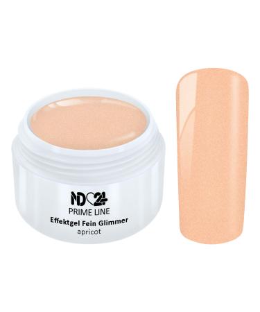 Prime Line - Uv Led Effect Gel Fine Glitter Apricot Studio Quality - Made in Germany - 5ml