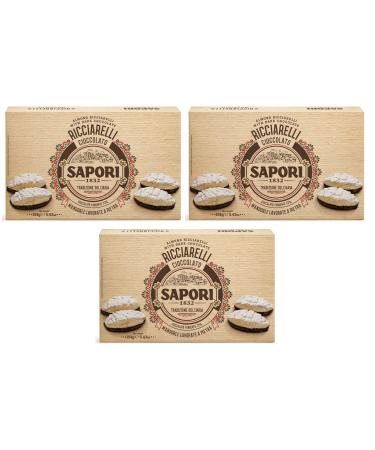 Sapori 3 x Sapori Ricciarelli alla Mandorla con Base di Chocolato Almond paste and crispy dark chocolate base 154 g dark chocolate 72%