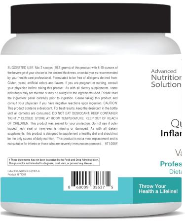 Buy Advanced Nutrition Solutions QuantaPro Inflam GI Restore - Hypoallergenic Nutraceutical Protein Powder for Gut Health | 24.92oz - Men's & Women's Support - Buy Online on GoSupps.com