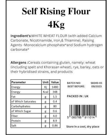 Bakers Street | Premium Quality Self Raising Flour 2X4Kg (8Kg)| Perfect for making cake biscuits and coockies - Buy Online on GoSupps.com