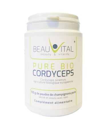 Pure Bio Cordyceps sinensis 100g medicinal mushroom powder from EU organic farming, vegan, without artificial additives