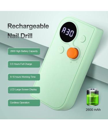 Portable Rechargeable Nail Drill Kit - Cordless Electric Efile Set with 7 Bits - Manicure Pedicure Tool in Green - Buy Online on GoSupps.com