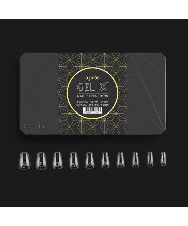 Apres Nail Gel-X Sculpted Coffin Short Tips & Extend Gel Bundle | 500 Gel-X Tips & 15ml Extend Gel Gold | Premium Quality |10 Sizes 0-9 | 2022 Version - Buy Online on GoSupps.com