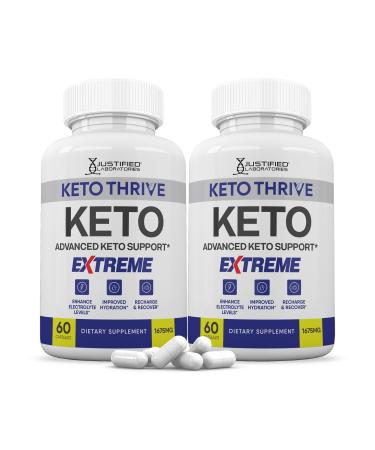 (2 Pack) Keto Thrive Keto ACV Extreme Pills 1675MG Keto Support Blend Capsule Alternative to Keto ACV Formulated with Apple Cider Vinegar Extra Virgin Olive Oil Powder Green Tea Leaf 120 Capsules