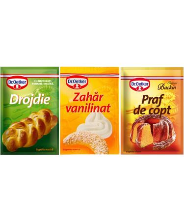 Dr Oetker Dry Yeast 7g | Dr Oetker Vanilla Sugar 8g | Dr Oetker Baking Powder 10g (15 Pack Baking Powder 10g) Baking Powder 10g 3.5 g (Pack of 2) - Buy Online on GoSupps.com