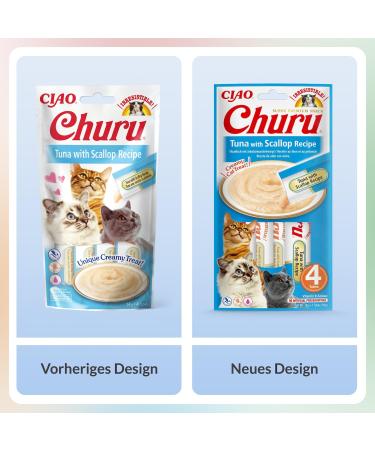 Inaba Ciao Churu Sticks - Hand-Fed Cat Treats with Tuna & Scallops - Delicious 56g Snacks for Cats - Buy Online on GoSupps.com