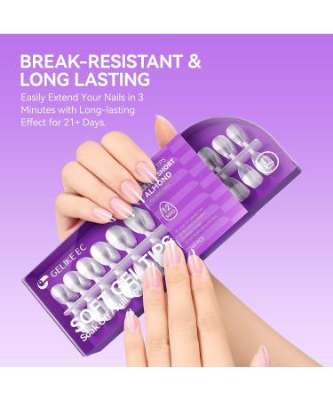 Gelike EC Extra Short Almond Soft Gel Nail Tips Kit - 240 Pieces Full Cover False Nails for Soak Off Extensions - Clear Ultra-Thin Design - Pre-buff PMMA Resin - 12 Sizes - Buy Online on GoSupps.com
