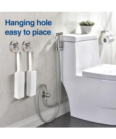 White Cleaning Pumice Stone with Handle - 2 Pack for Hard Water Stains Tile & Bathroom Cleaning - Buy Online on GoSupps.com