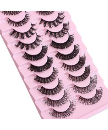 Strip Lashes False Lashes 10 Pairs 5 Styles Natural Look Clear Band Light Weight Wispy Faux Mink Russian Strip Lashes D Curl 3D Crisscross Multi-Layers False Fake Eyelashes - Buy Online on GoSupps.com