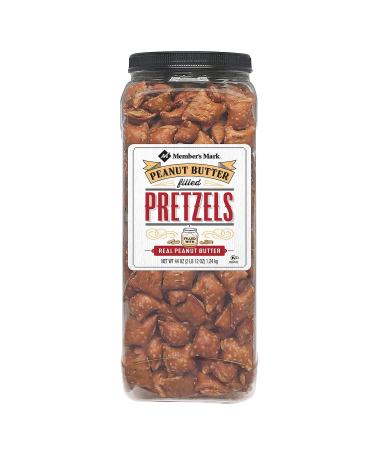 Members Mark Peanut Butter Filled Pretzels - Set of 2 X 44oz Jars - Party/Family Size