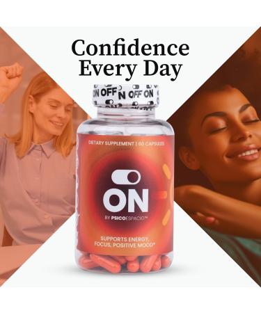 ON by Psic espacio Dietary Nutritional Supplement All day Energy Pills for Adults Natural Energy Supplement Supports Energy Focus and Positive Mood (60 count Pack of 1) - Buy Online on GoSupps.com