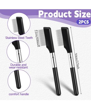 Small Eyelash Comb 2 Pack - Metal Eyelash Brush & Eyebrow Grooming Tool for Perfect Eye Makeup - Buy Online on GoSupps.com