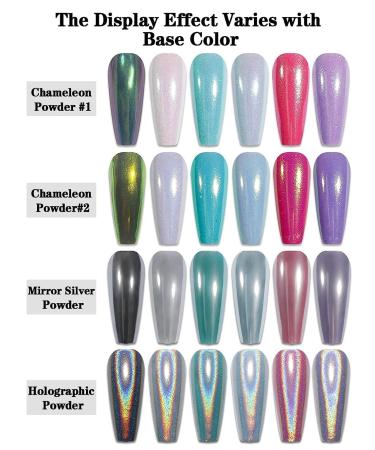 Bishengyf Chrome Nail Powder - Metallic Mirror Effect & Iridescent Glitter for Stunning Glazed Donut Nails - Buy Online on GoSupps.com