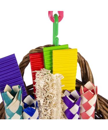 HappyBird Hangy Nibble-Basket | Shredding Toy for Parakeets & Small Parrots | Natural Chew Toy for Birds - Buy Online on GoSupps.com