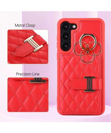 VQWQ For Xiaomi Redmi Note 12 4G Wallet Case Solid Color Metal Closure Lanyard Card Holder Slots Back Cash Pocket Kickstand Bumper Multifunction Cover for Xiaomi Redmi Note 12 4G ZY Red - Buy Online on GoSupps.com