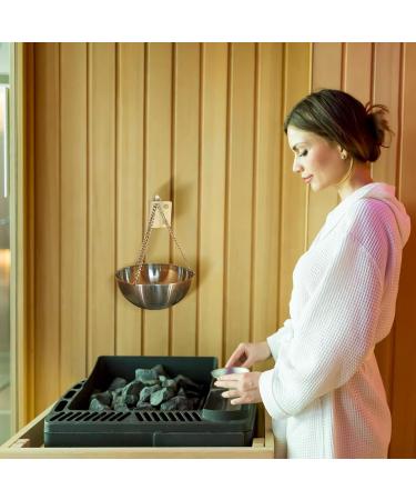 3-Piece Aroma Bowl Sauna Set | Felt Sauna Hut & Cap | 350ml Stainless Steel Bowl | Essential Sauna Accessories for Spa & Relaxation - Buy Online on GoSupps.com