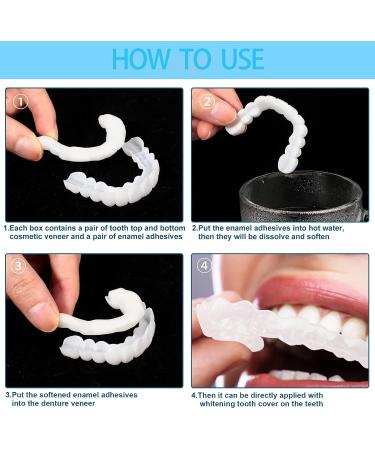 Jiazhou Hub Temporary Prostheses: 2 Pairs Cosmetic Veneers & Snap-On Dentures for a Natural Smile - Buy Online on GoSupps.com