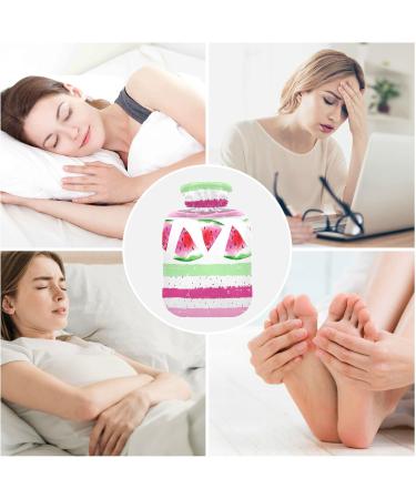 Durable 1L Heat Bottle with Cover Watermelon Striped Warm-Up Bag for Pain Relief & Heat Therapy - Buy Online on GoSupps.com
