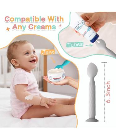 Youngso Diaper Cream Spatula - Hygienic Applicator with Suction Cup - Baby Essentials - 2 Pack (Blue & Gray) - Perfect Gift for Baby Shower - Buy Online on GoSupps.com