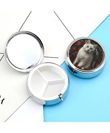 Portable Cat Pill Box Organizer - 3 Compartment Travel Medicine Case for Purse & Pocket - Buy Online on GoSupps.com