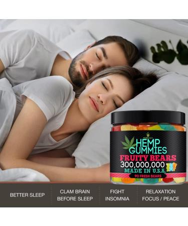 Premium Healthergize Hemp Gummies - Made in USA - Best Tasting Fresh & Fruity Gummy Bears for Muscles, Back, Knees & Joints - Natural Hemp Candy for Party - 90 Bears - Buy Online on GoSupps.com