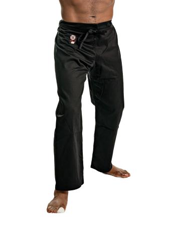 Ronin Medium Weight Karate Pants 100% Cotton 8oz  Traditional Drawstring  Black & White  Quality & Comfort for Training Black 7