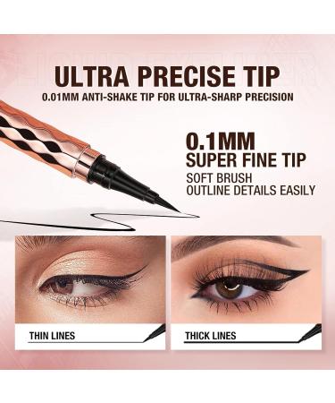 Rosarden Liquid Eyeliner - Super Thin Waterproof Black Eyeliner for Smudge Proof, Long Lasting Makeup - Buy Online on GoSupps.com