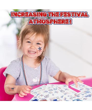 28 PCS 4th of July Accessories Party Favors: Patriotic Star Bead Necklaces and Temporary Tattoos - Independence Day Supplies for Kids and Adults - Buy Online on GoSupps.com